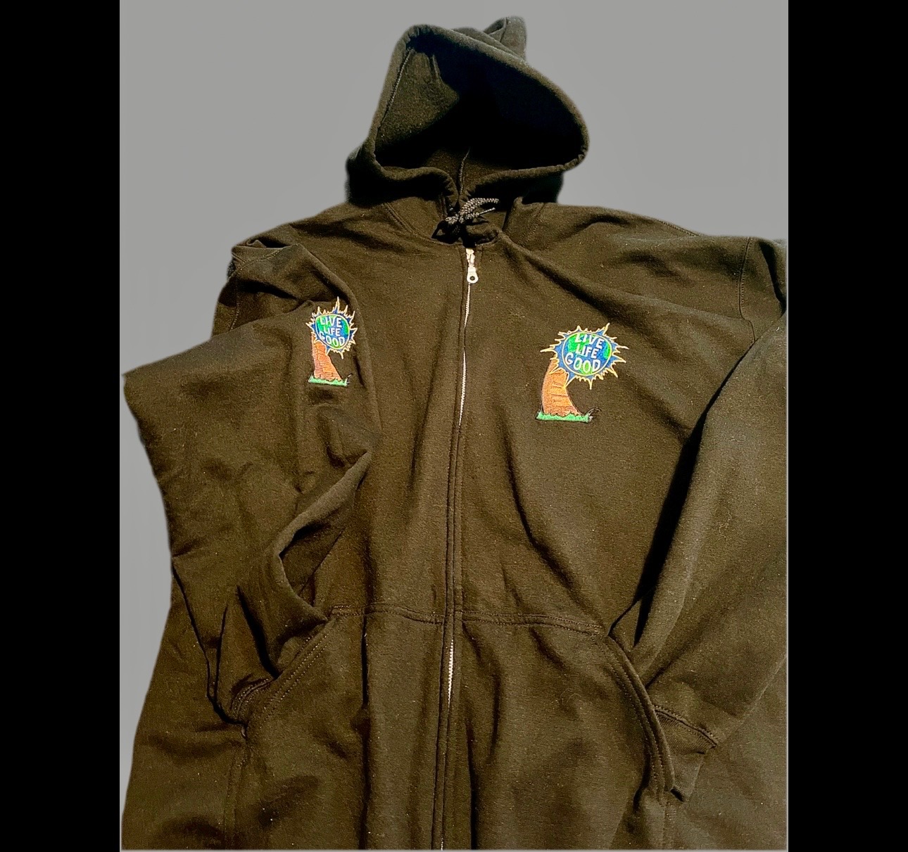 Live Life Good Full Zip Hoodie โ Black
